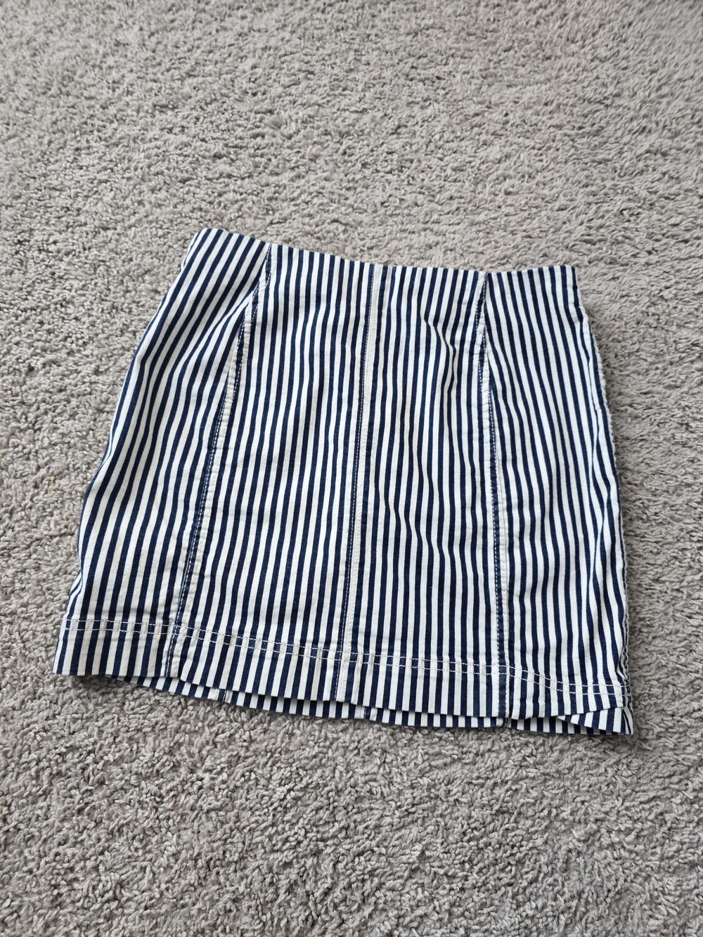 Jolt Navy and White Striped Mini Skirt